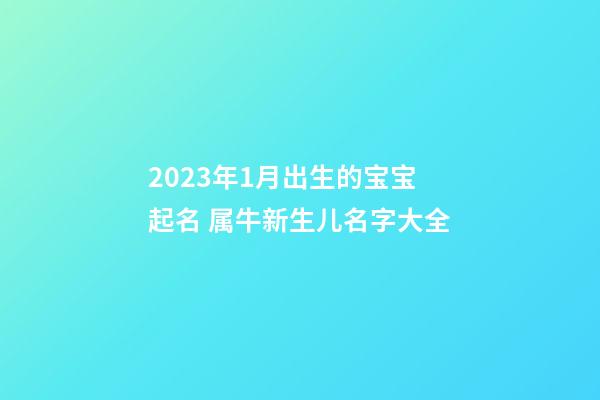 2023年1月出生的宝宝起名 属牛新生儿名字大全